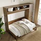 Full Size Murphy Bed, Wooden Full Cabinet Wall Bed with Closet
