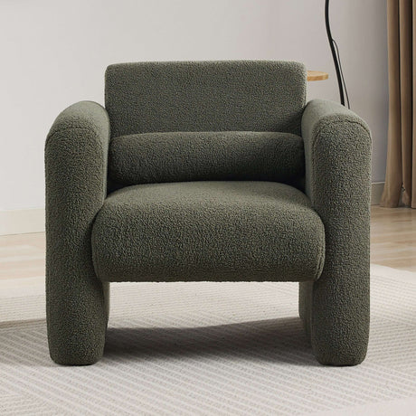Lambskin Sherpa Fabric Upholstered Arm Reading Lounge Lazy Sofa Seating