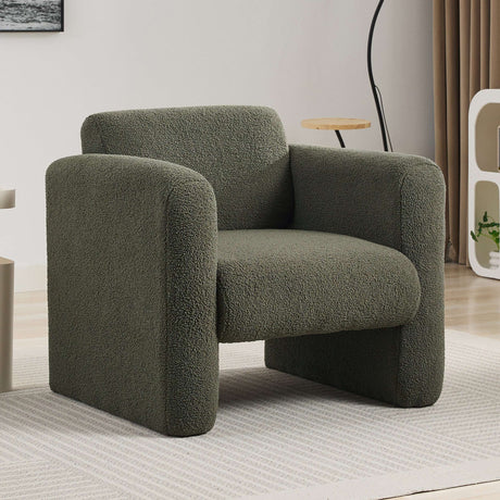 Lambskin Sherpa Fabric Upholstered Arm Reading Lounge Lazy Sofa Seating