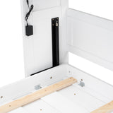 Twin Size Murphy Bed with LED Lights, Foldable Wall Bed Frame