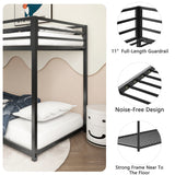 Sturdy Twin over Twin Bunk Bed Metal Black for Kids and Adult