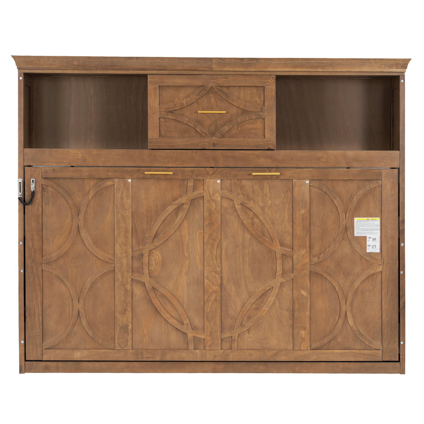 Twin Size Murphy Bed with Charging Station and Drawer