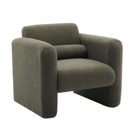 Lambskin Sherpa Fabric Upholstered Arm Reading Lounge Lazy Sofa Seating
