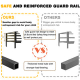 Sturdy Twin over Twin Bunk Bed Metal Black for Kids and Adult