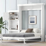 89" Queen Murphy Bed with Closet, Drawers & Shelves - Rattan Wall Bed