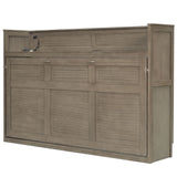 XL Size Murphy Bed with Desk,LED Light and USB Charging Station