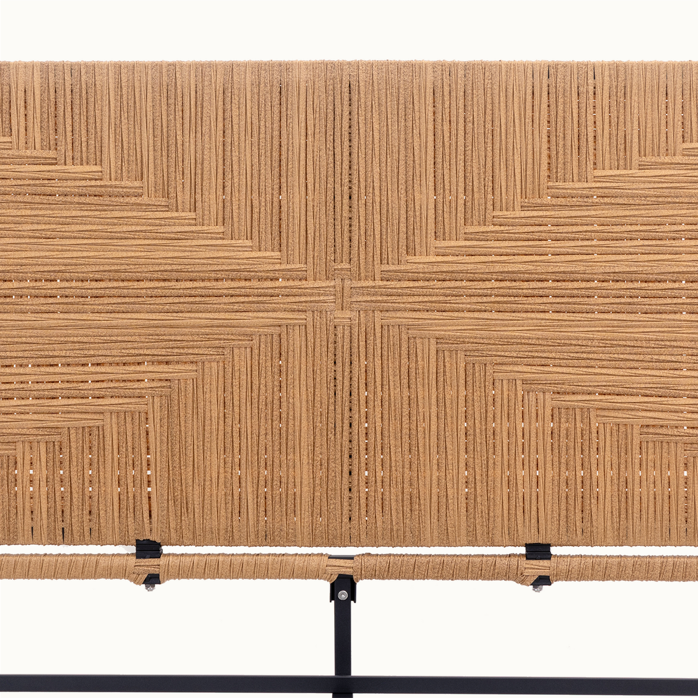 Bohemian Rattan Queen Bed Frame with Headboard and Footboard