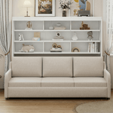 66.5"H Horizontal Murphy Cabinet Bed with Folding Sofa
