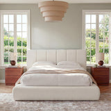 Cloud Bed Frame | Removable Washable Headboard | Boucle Upholstered Platform Bed | Queen & King