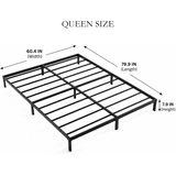 Heavy Duty Metal Platform Bed Frame with Storage, Black