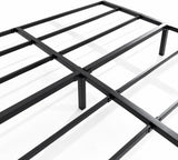 Heavy Duty Metal Platform Bed Frame with Storage, Black