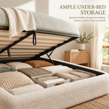 YECHEN Cloud Bed Frame - Modern Water-Resistant Bouclé Upholstered Platform Bed, Tool-Free Assembly, No Box Spring Needed
