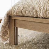 Rattan Boho Bed Frame with Headboard | Full Queen King | Natural Walnut Platform Bed