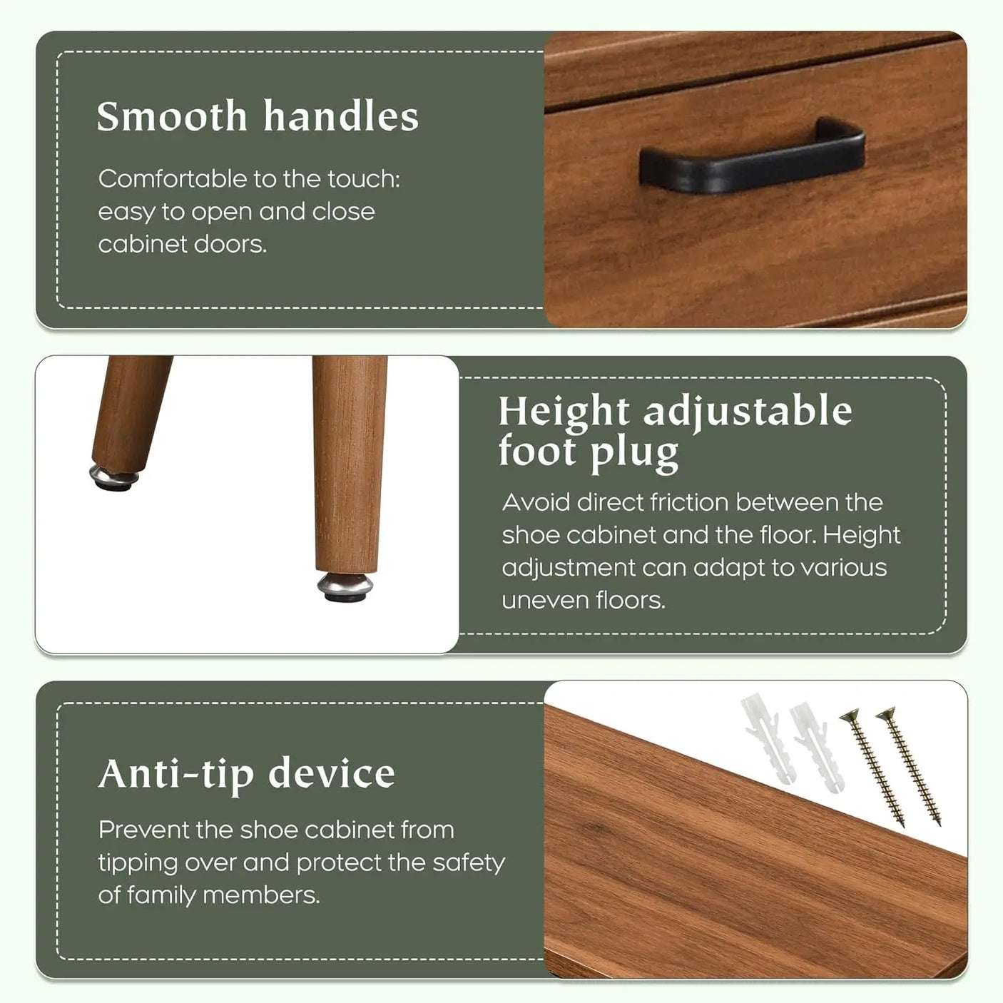 Rattan Entryway Shoe Cabinet – Natural Oak & Hand-Woven Elegance
