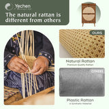 Rattan Entryway Shoe Cabinet – Natural Oak & Hand-Woven Elegance
