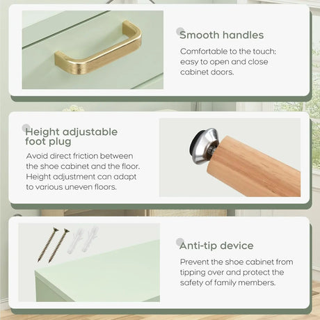 Rattan Entryway Shoe Cabinet – Natural Oak & Hand-Woven Elegance
