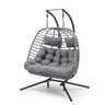 Double Egg Swing Chair with Stand for Outdoor