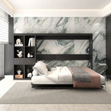 Queen Horizontal Murphy Bed with Desk & Storage – Black