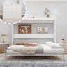 Queen Horizontal Murphy Bed with Folding Cabinet – White