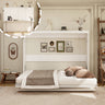 Queen Horizontal Murphy Bed with Desk – White