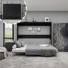 Queen Horizontal Murphy Bed with Folding Cabinet – Black