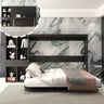 Queen Horizontal Murphy Bed with Desk & Storage – Black