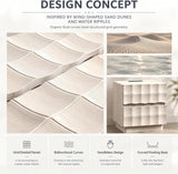 Sculpted 3D Grid Nightstand with Charging Station, 2 Drawers | Yechen 5