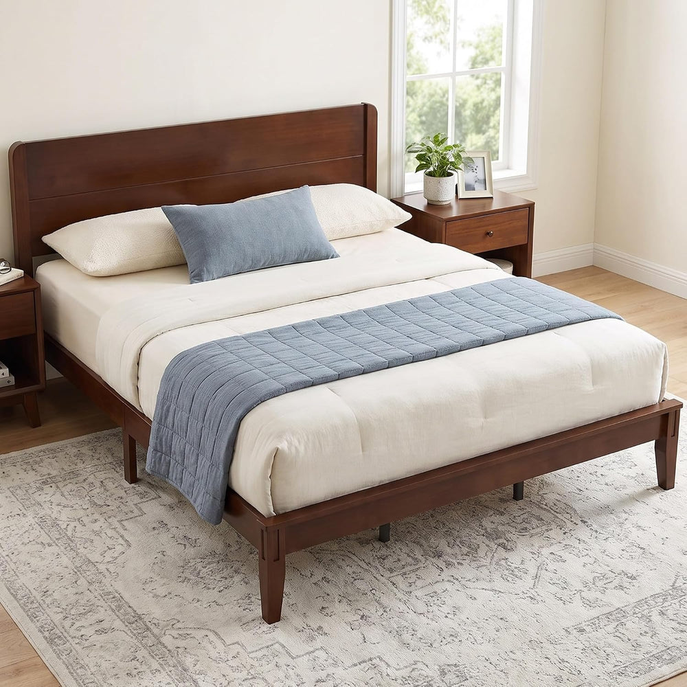 Solid Bamboo Platform Bed with Headboard – Japanese Joinery 14