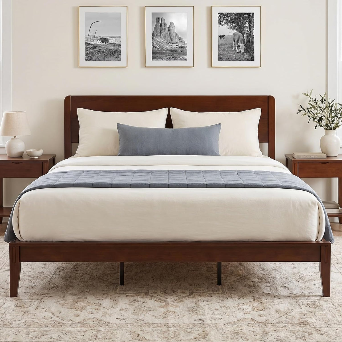Solid Bamboo Platform Bed with Headboard – Japanese Joinery 2