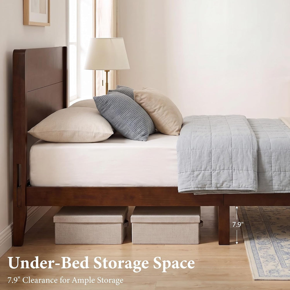 Solid Bamboo Platform Bed with Headboard – Japanese Joinery 20