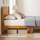 Solid Bamboo Platform Bed with Headboard – Japanese Joinery 7