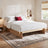 Solid Wood Platform Bed Frame | Natural Oak, Tool-Free Assembly, Queen & King