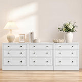 31.5" Oversized Nightstand with 3 Drawers | Light Oak, Ivory White & Walnut