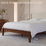 Yechen Bamboo Bed Frame – Japanese Joinery, Linen Headboard, Queen & King