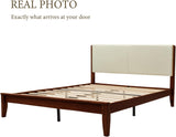 Yechen Bamboo Bed Frame – Japanese Joinery, Linen Headboard, Queen & King