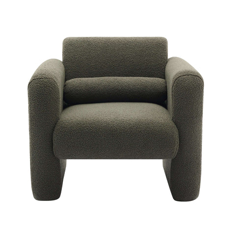 Lambskin Sherpa Fabric Upholstered Arm Reading Lounge Lazy Sofa Seating
