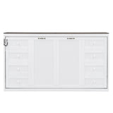 Twin Size Murphy Bed with LED Lights, Foldable Wall Bed Frame