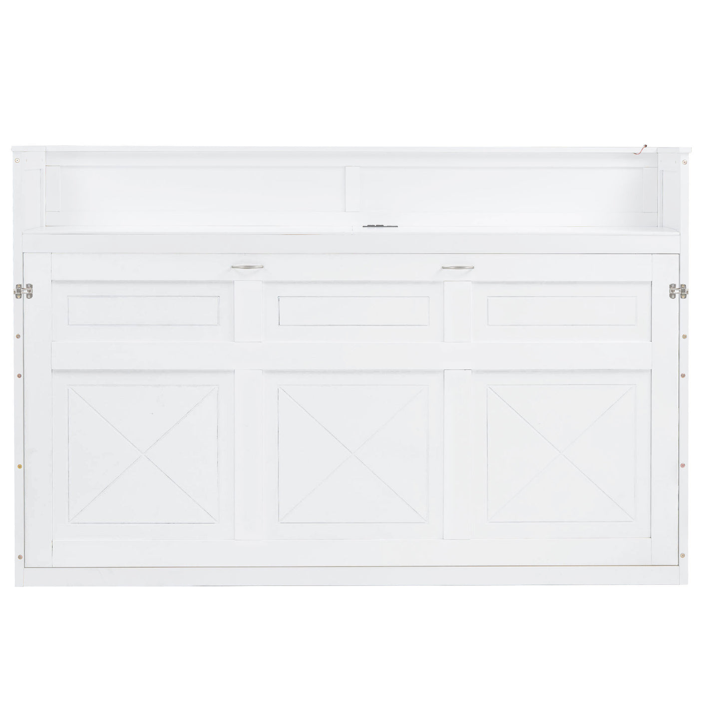 XL Size Murphy Bed with Desk,LED Light and USB Charging Station