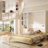 White Queen Murphy Bed with Desk & Side Storage | Yechen Home