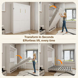 White Queen Murphy Bed with Grey Slat Frame | Yechen Home