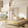 White Queen Murphy Bed with Side Cabinet | Yechen Home