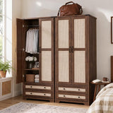 YECHEN 71" Modern Armoire Wardrobe: All-in-One Storage with 2 Drawers & Adjustable Shelves walnut 8