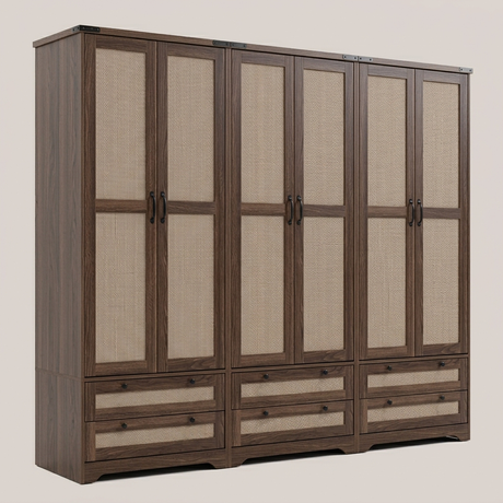 YECHEN 71" Modern Armoire Wardrobe: All-in-One Storage with 2 Drawers & Adjustable Shelves walnut 9