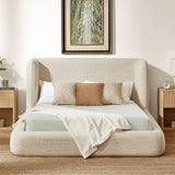 YECHEN Cloud Bed Frame - Modern Water-Resistant Bouclé Upholstered Platform Bed, Tool-Free Assembly, No Box Spring Needed