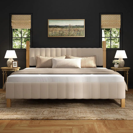 YechenKingSizeWoodBedFramewithHeadboard-King13