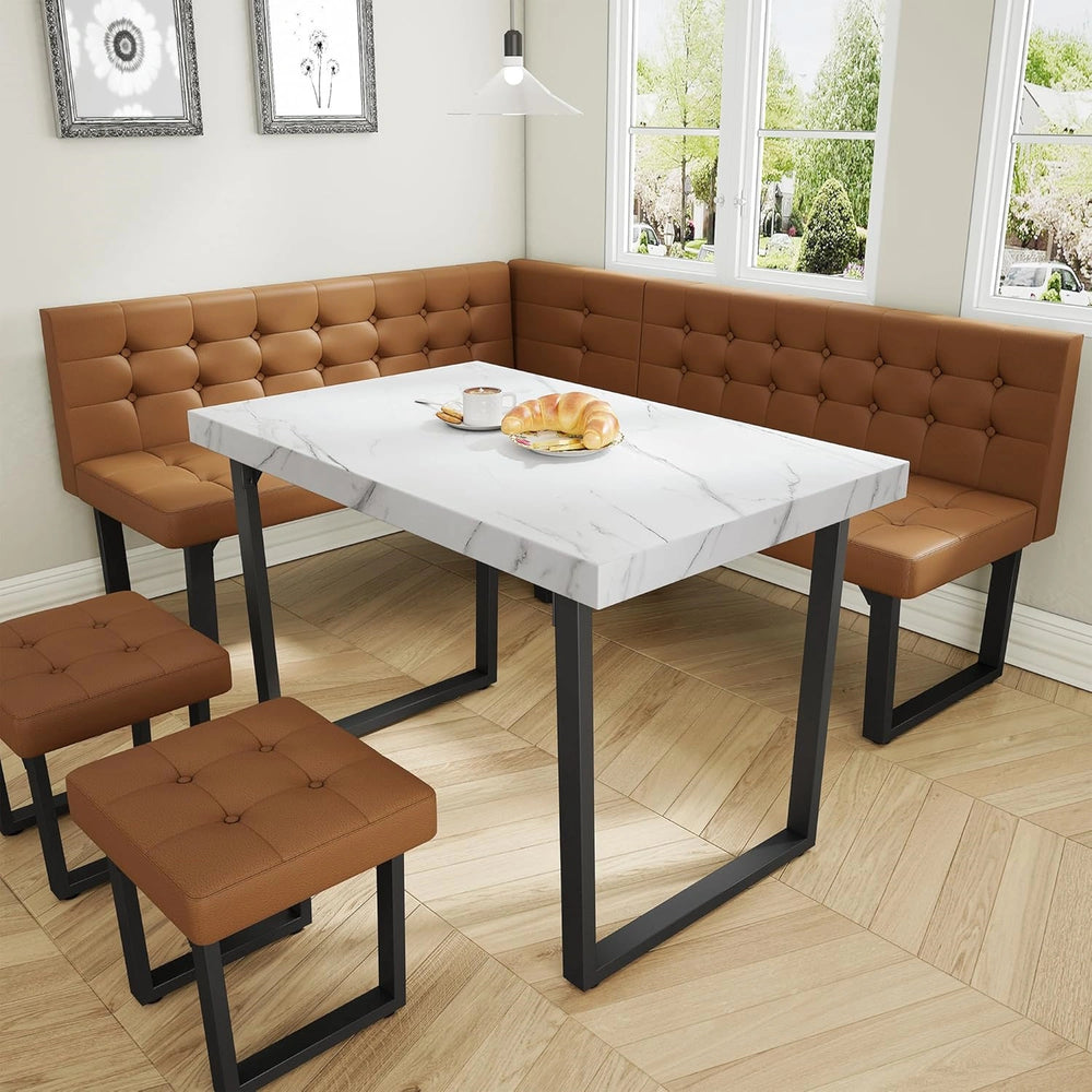 Yechen 5-Piece Modern Dining Table Set – Space-Saving Rectangular Kitchen Table with 4 Chairs for Small Spaces, Apartments, and Breakfast Nooks
