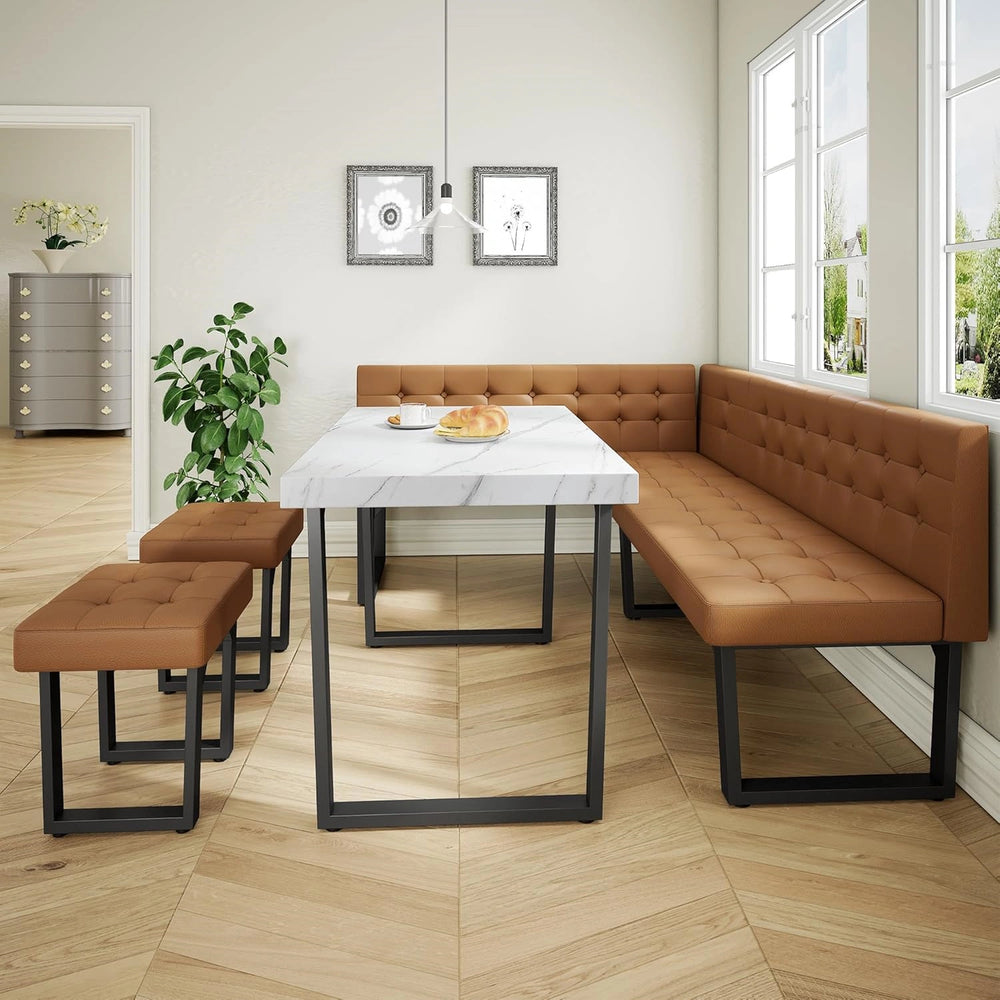 Yechen 5-Piece Modern Dining Table Set – Space-Saving Rectangular Kitchen Table with 4 Chairs for Small Spaces, Apartments, and Breakfast Nooks