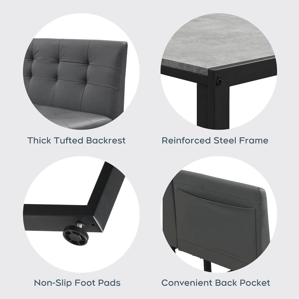 Yechen 5-Piece Modern Dining Table Set – Space-Saving Rectangular Kitchen Table with 4 Chairs for Small Spaces, Apartments, and Breakfast Nooks