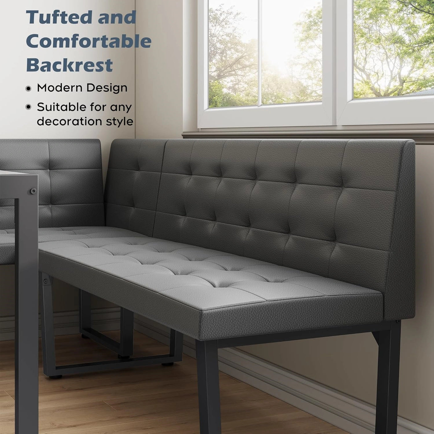 Yechen 5-Piece Modern Dining Table Set – Space-Saving Rectangular Kitchen Table with 4 Chairs for Small Spaces, Apartments, and Breakfast Nooks