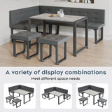 Yechen 5-Piece Modern Dining Table Set – Space-Saving Rectangular Kitchen Table with 4 Chairs for Small Spaces, Apartments, and Breakfast Nooks